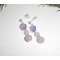 Zilver 925 roze amethist oorbellen met parels