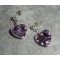 Swarovski kristallen hart oorbellen op 925 zilveren knopjes