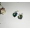 Groene Swarovski kristallen hart oorbellen aan 925 zilveren knopjes