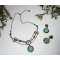 Groen kristal bloemen camee oorbellen