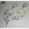 Oorbellen van wit kant met Swarovski kristal en parels