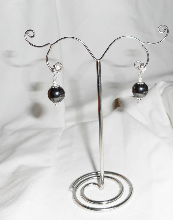 10mm Hematiet Oorbellen op 925 Sterling Zilver