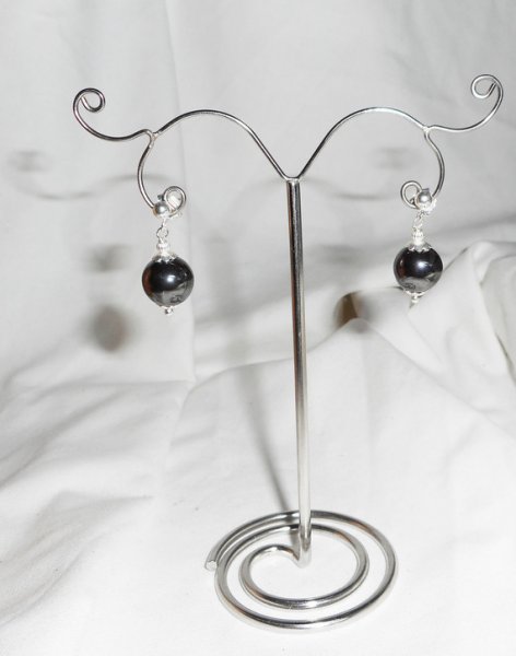 10mm Hematiet Oorbellen op 925 Sterling Zilver
