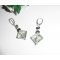 Groene kristallen diamanten oorbellen op 925 sterling zilver