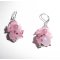 Originele roze bloem oorbellen met parels en glazen varkens