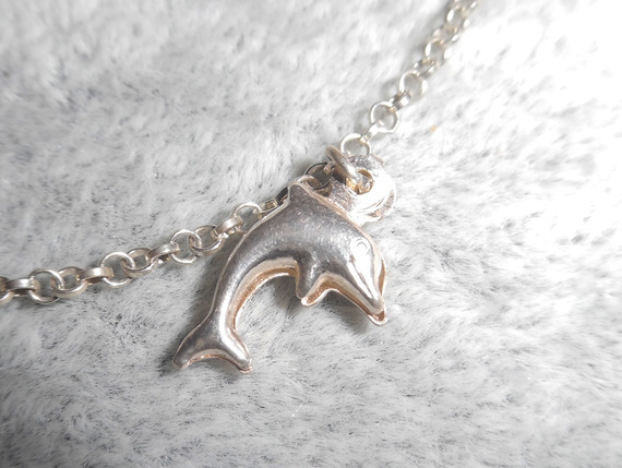 Armband/enkelketting met dolfijn aan 925 zilveren ketting