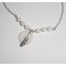 Originele armband/enkelketting met parelmoer veer en parels op 925 zilver