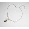 Originele armband/enkelketting met parelmoer veer en parels op 925 zilver