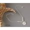Originele 925 zilveren armband/enkelketting met parelmoer en libel