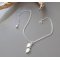 925 zilveren armband/enkelketting met parelmoer bladeren