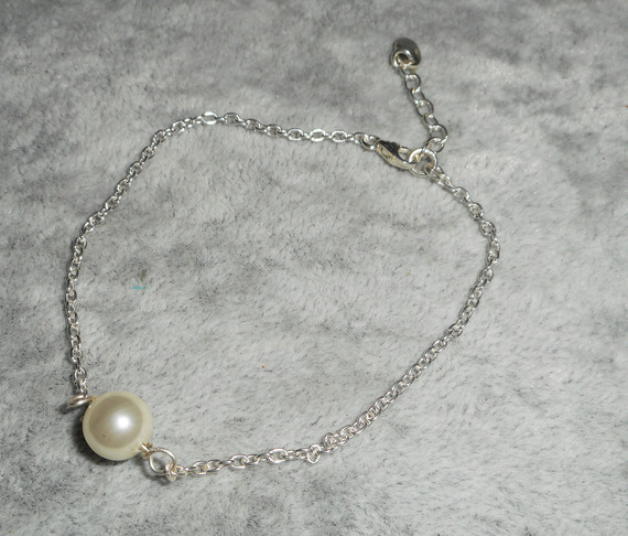 925 zilveren armband met ecru gekweekte parel