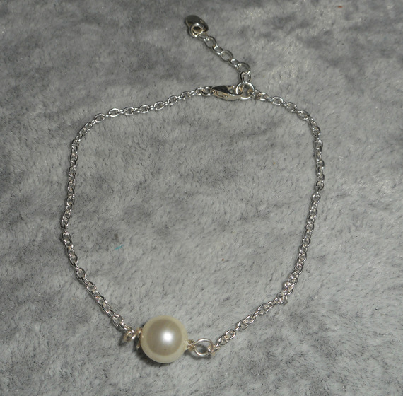 925 zilveren armband met ecru gekweekte parel
