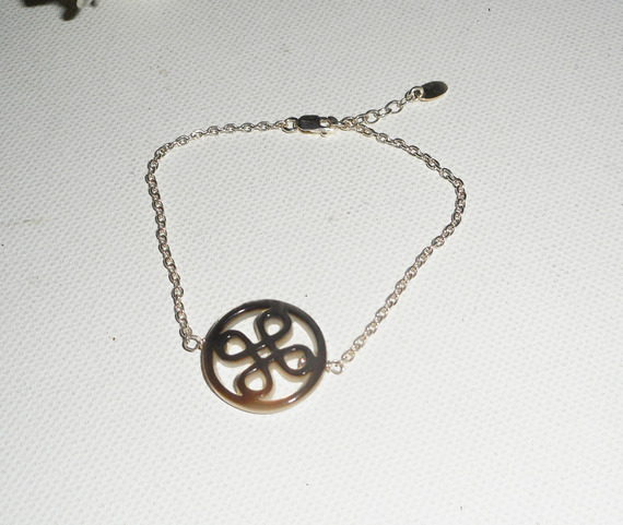 Zilveren armband 925 met parelmoeren strik