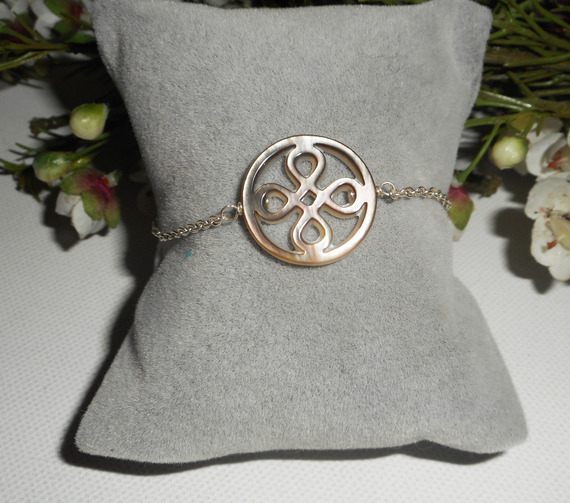 Zilveren armband 925 met parelmoeren strik