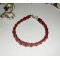 Hematiet stenen armband met rode kristallen kralen en 925 zilver