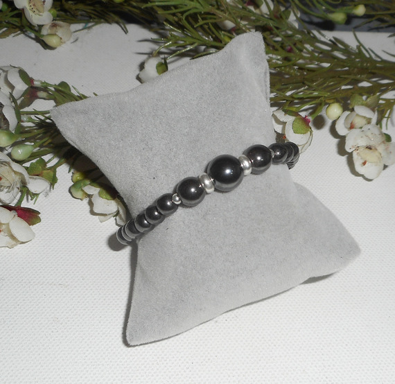 Armband met hematietstenen en zilver 925