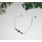 Bloem en hematietstenen armband aan 925 zilveren ketting