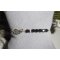 Originele vleugelarmband met kleine zwarte kristallen kraaltjes aan 925 zilveren ketting