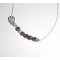 Originele bruine kristallen vleugel en kralen armband aan 925 zilveren ketting