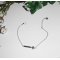 Origineel kruis en hematietstenen armband aan 925 zilveren ketting