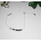 Originele armband in zee-inkt en kleine hematietparels aan een 925 zilveren ketting
