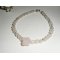 Rozenkwarts en parel armband op zilveren sluiting