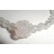 Rozenkwarts en parel armband op zilveren sluiting