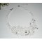 Witte kanten bloem en vlinder ceremonie ketting met Swarovski kristal en parels