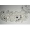 Witte kanten bloem en vlinder ceremonie ketting met Swarovski kristal en parels