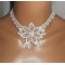 Witte kanten bloemenceremonie ketting met Swarovski kristal