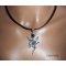 Fairy ketting met hematietsteen op zwart leer