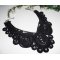 Originele grote zwarte kanten bloem choker ketting met Swarovski kristal