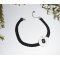 Witte klaproos choker ketting aan zwart gevlochten koord