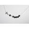 925 zilveren choker ketting met zwart kristallen kruis en kralen