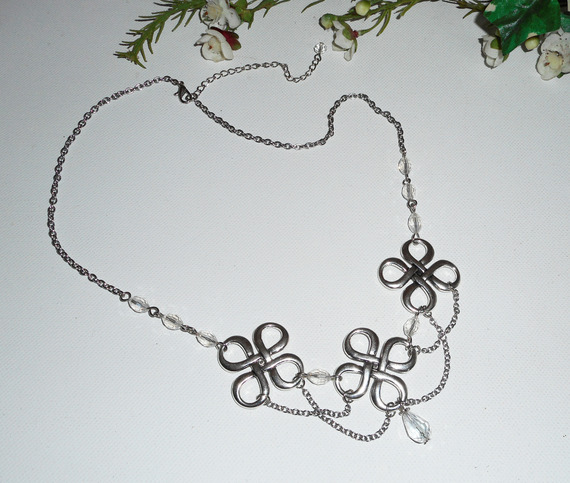 Boheemse kristallen kralen tiara met Keltische motieven 2 in 1