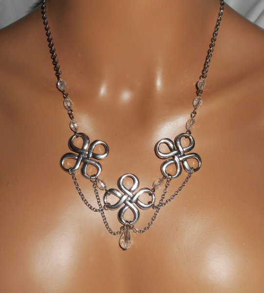 Boheemse kristallen kralen tiara met Keltische motieven 2 in 1