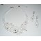 Wit kanten bloem en vlinder ketting set met Swarovski kristal en parels
