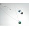 Set Groene hart hanger met Swarovski kristal aan 925 zilveren ketting