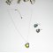 Set Groene hart hanger met Swarovski kristal aan 925 zilveren ketting