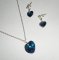 Set Swarovski kristal blauwe hart hanger aan 925 zilveren ketting
