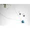 Set Swarovski kristal blauwe hart hanger aan 925 zilveren ketting