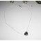 Hematiet hart hanger aan 925 zilveren ketting