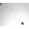 Groene Swarovski kristallen hart hanger aan 925 zilveren ketting