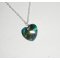 Groene Swarovski kristallen hart hanger aan 925 zilveren ketting