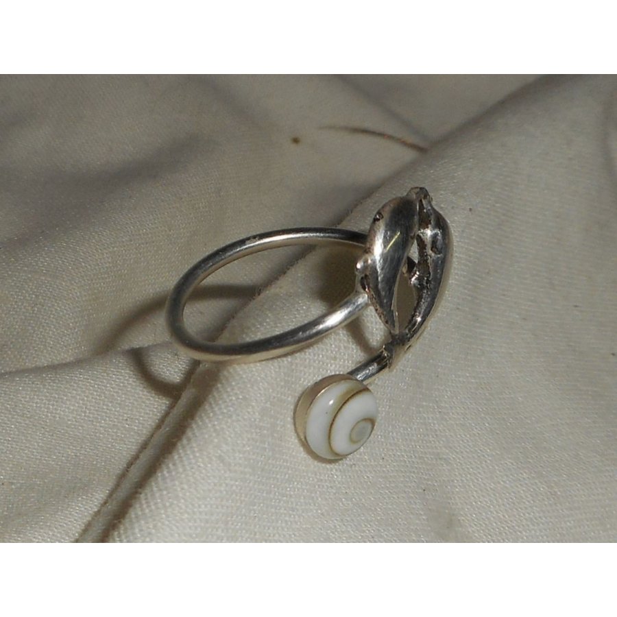 925 Sterling zilveren dolfijn ring met St. Lucia oog