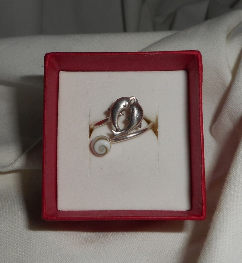 925 Sterling zilveren dolfijn ring met St. Lucia oog