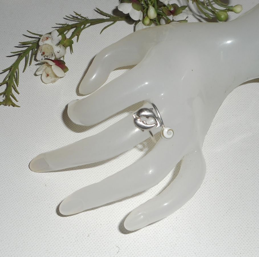 925 Sterling zilveren dolfijn ring met St. Lucia oog