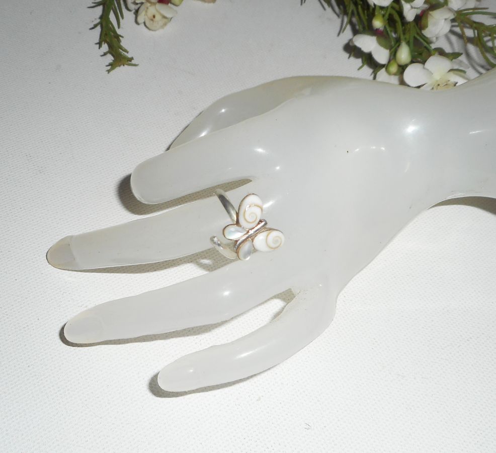 Originele 925 Sterling Zilveren Ring met St. Lucia Oog Vlinder