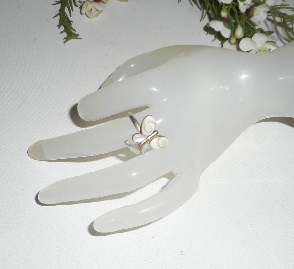 Originele 925 Sterling Zilveren Ring met St. Lucia Oog Vlinder