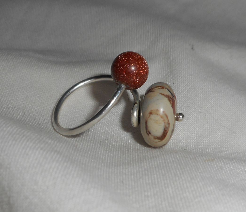Originele 925 Sterling Zilveren Ring met Jaspissteen en Bruine Agaat